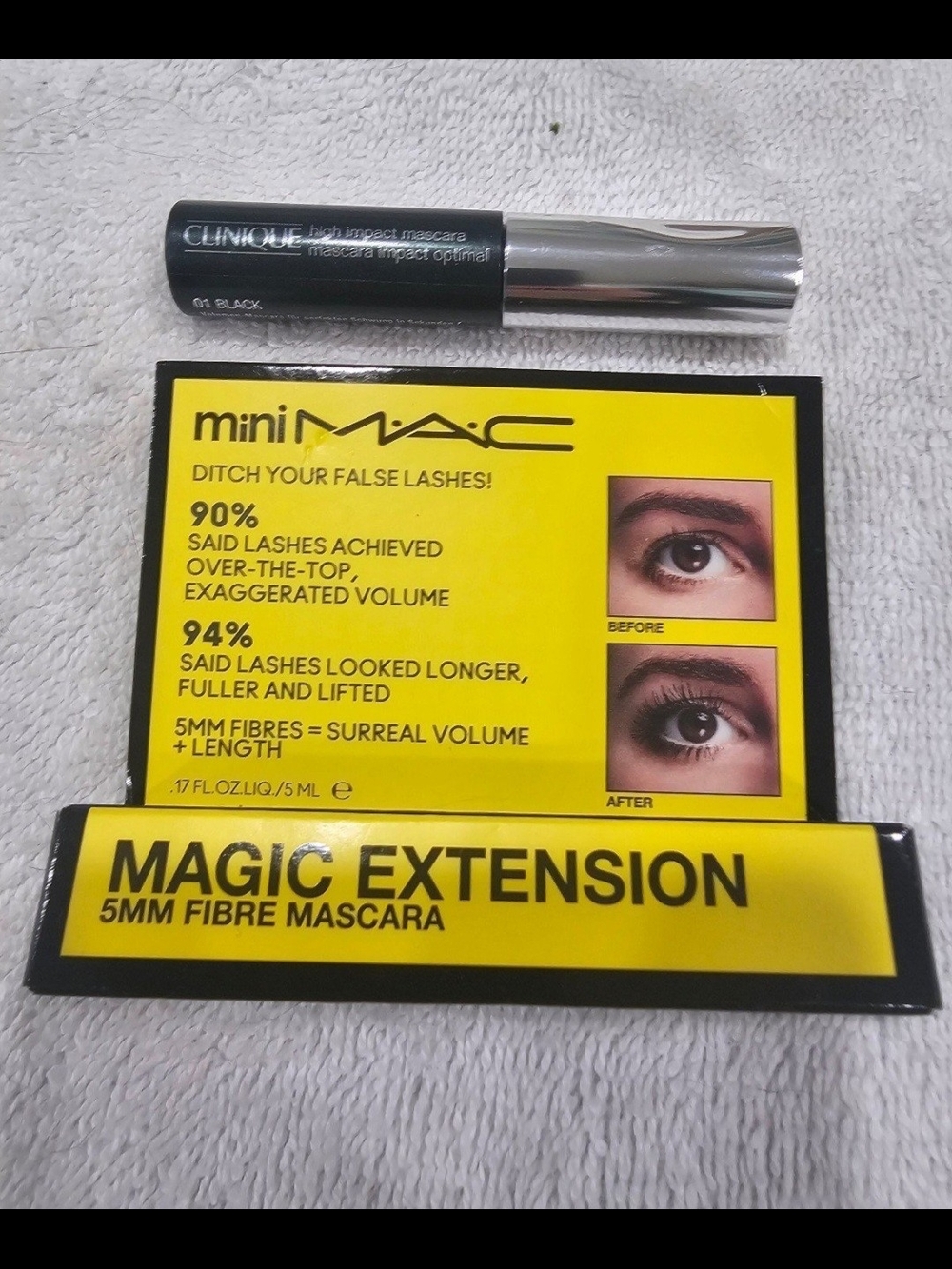 MAC Cosmetics Magic Extension Mascara and Clinique High Impact Mascara